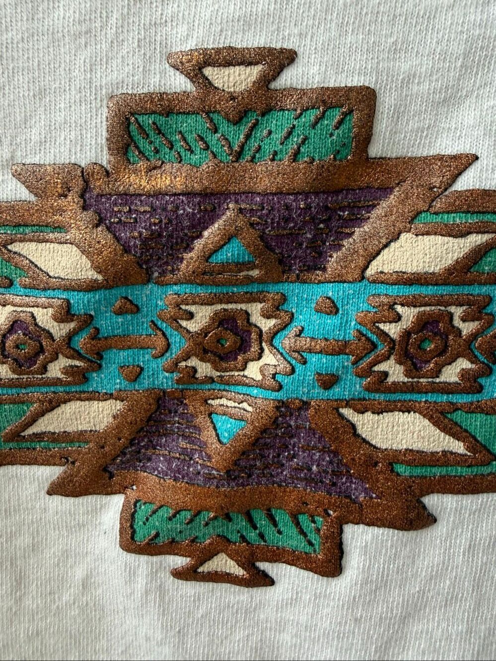 Vintage 90s Grand Canyon Cotton Tank Top Aztec Southwestern XL - Picture 5 of 8